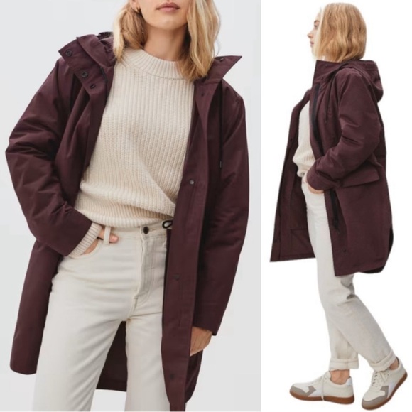 Everlane The ReNew Zip Front Oversized Long Anorak Jacket NWT Espresso - Picture 2 of 8